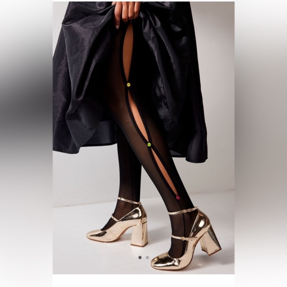 Free people verity side slit tights high heel jungle new in package